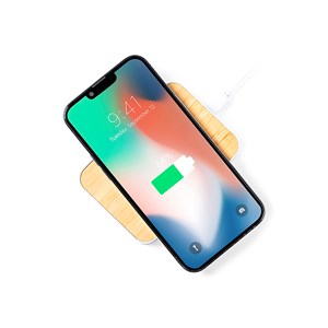 Chargeur nature bambou sans fil 15w. Charge rapide. Pliable