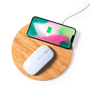 Tapis de chargement sans fil nature bambou10w. Antidérapant