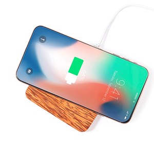 Chargeur sans fil nature en noix de coco 10w. 2 ports usb