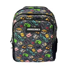 Minecraft pixel 25 sac primaire avec double compartiment adaptable à un chariot.
