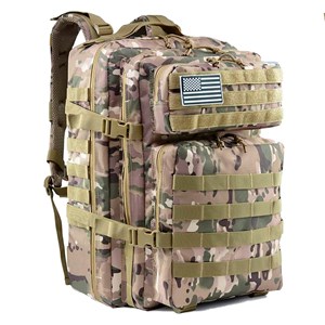 Sac à dos tactique militaire de 45 litres avec système molle de grande capacité.