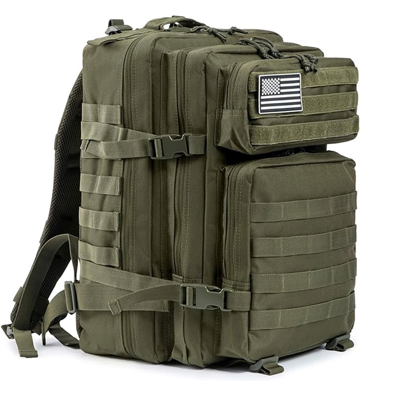 Sac à dos tactique militaire de 45 litres avec système molle à grande capacité.