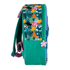 Stitch tropical sac à dos maternelle 3d. Poche latérale. Dossier rembourré.