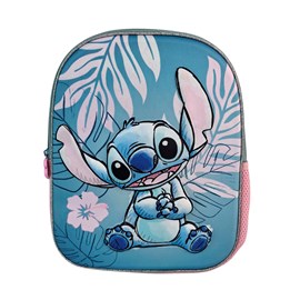 Stitch pink sac à dos préscolaire 3d. Poche latérale. Dossier rembourré.