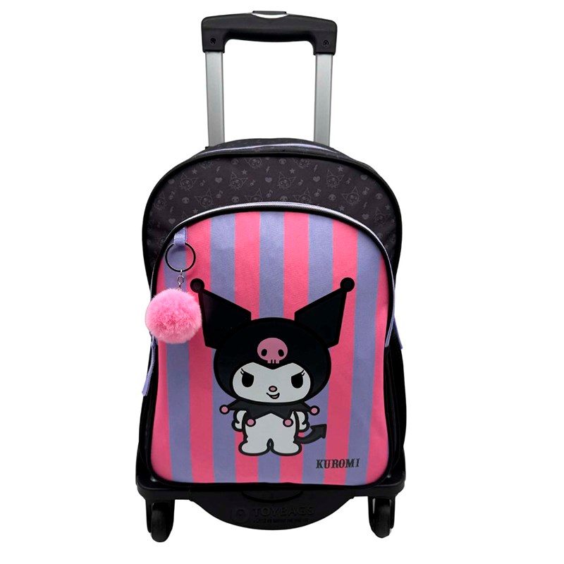 Kuromi sac primaire double compartiment adaptable + chariot noir.