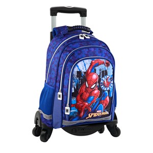 Sac à dos spiderman primaire double compartiment + chariot avec.