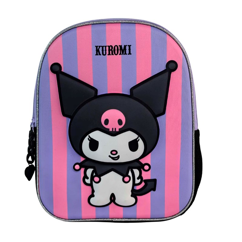 Kuromi sac à dos maternelle 3d. Poche latérale. Dos rembourré.