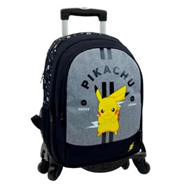 Pokemon pikachu sac à dos américain adaptable + chariot noir.