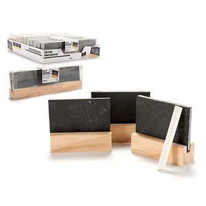Ensemble de 3 mini tableaux avec supports et craies pour écrire vos messages.