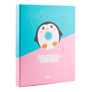 Pack 6 unités clip de carton 4 anneaux fº design delicious friends pengouin