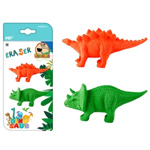 12 packs de gomme de couleur dinosaure 2 uds. Stégosaure et triceratops.