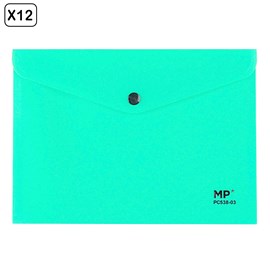 Pack 12 unités clip d'enveloppe de fermeture à bouton a5 turquoise