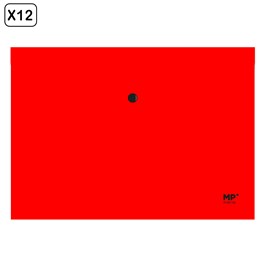 Pack 12 unités porte-folio avec fermeture par bouton a4 rouge