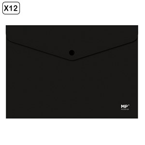 Pack 12 unités classeur enveloppant fermeture bouton a4 noir