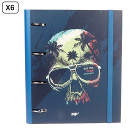 Pack 6 unités classeur 4 anneaux avec remplacement a4 skull