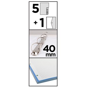Pack 6 unités classeur 4 anneaux avec remplacement a4 skull