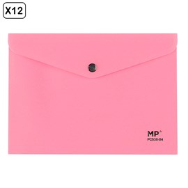 Pack 12 unités clip enveloppe de fermeture bouton a5 rose