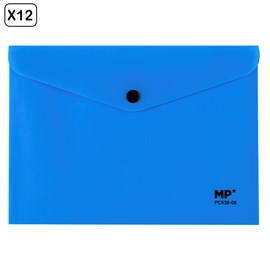 Pack 12 unités clip enveloppe fermeture bouton a5 bleu
