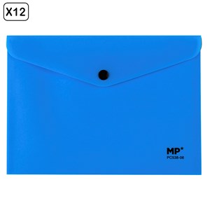 Pack 12 unités clip enveloppe fermeture bouton a5 bleu