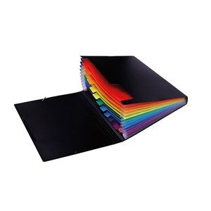 Dossier à soufflet a4 avec élastiques multicolores
