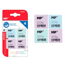 Set 4 uds. Gomme à gommer pastel 28 x 28 x 12 mm