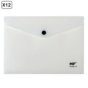 Pack 12 unités clip de fermeture bouton a5 blanc