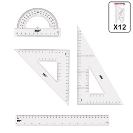 Pack 12 unités règles de dessin 4 pièces