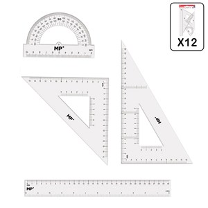 Pack 12 unités règles de dessin 4 pièces