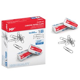 Clips chromés 33 mm boîte 100 uds. X 10