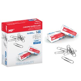 Clips chromés 25 mm boîte 100 uds. X 10
