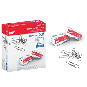 Clips chromés 25 mm boîte 100 uds. X 10