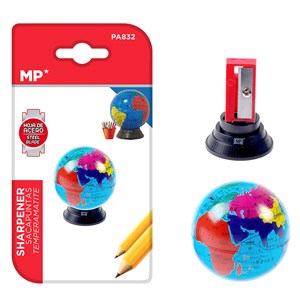 Pack 12 taille-crayons globe de carte
