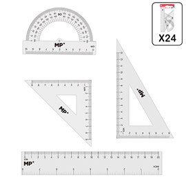 Pack 24 pcs règles de dessin 4 pièces