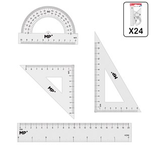 Pack 24 pcs règles de dessin 4 pièces