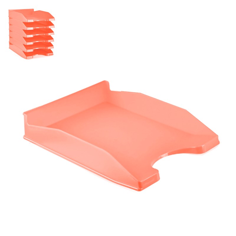 Pack 6 uds. Plateau de bureau orange