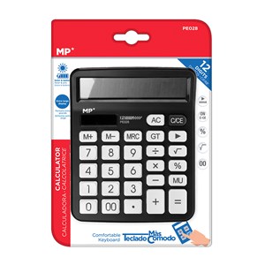 Calculatrice solaire et piles noire