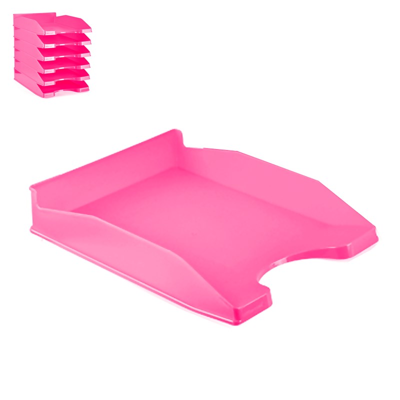 Pack 6 uds. Plateau de bureau rose