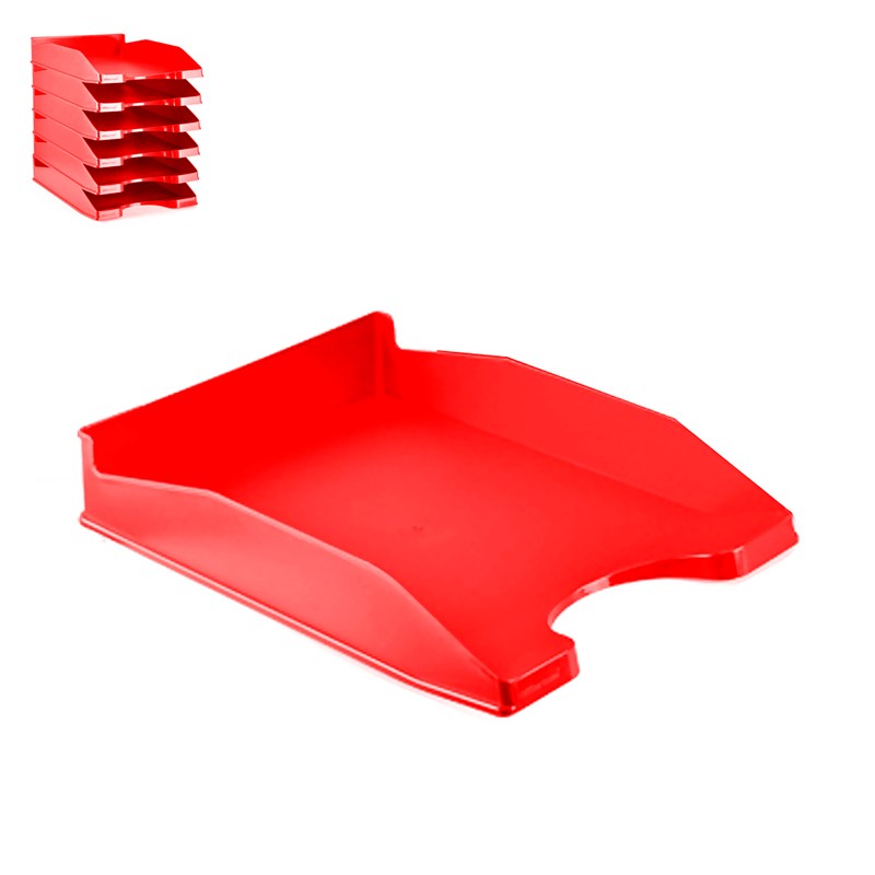 Pack 6 uds. Plateau bureau rouge