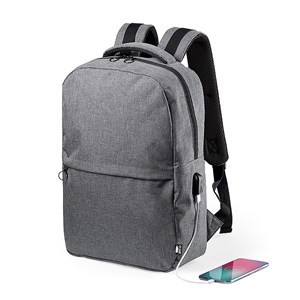 Sac à dos connexion usb. Poche rembourrée pour ordinateur portable et tablette.