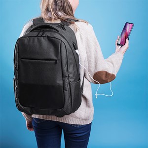 Sac à dos trolley connexion usb. Poche matelassée pour ordinateur portable.