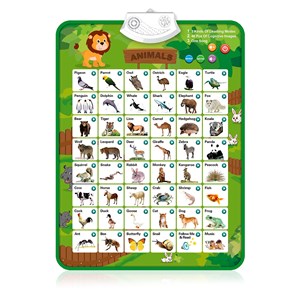 Abécédaire électronique interactif avec des animaux pour apprendre l'anglais.