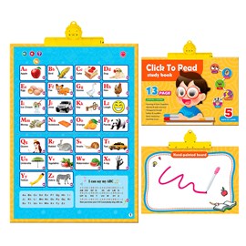 Livre d'apprentissage de l'anglais avec sons et tableau.