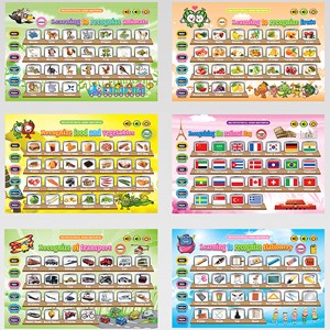 Tableau de dessin pour l'apprentissage de l'anglais avec 11 cartes