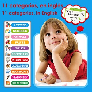 Tableau de dessin pour l'apprentissage de l'anglais avec 11 cartes