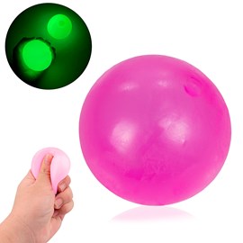 Boule en silicone antistress de 5,5 cm, brille dans l'obscurité.