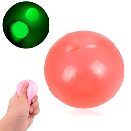Boule en silicone antistress de 5,5 cm, brille dans l'obscurité.