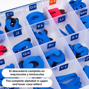 Tableau magnétique avec lettres, 2 marqueurs et une gomme.