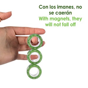 Magnetic fidget glow rings, des anneaux magnétiques, brillent dans l'obscurité.