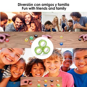 Magnetic fidget glow rings, des anneaux magnétiques, brillent dans l'obscurité.