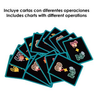 Jeu magnétique mathématique. 40 pièces en carton magnétiques avec des chiffres.